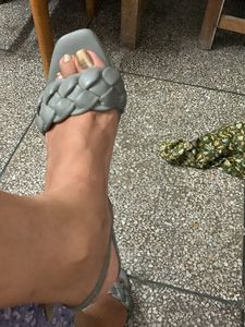 Sea Green Blocked Heels