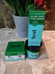 Brand Xyst.. Xyst Brand is Very Nick.. Good For All Type Skin Care Products.. Glow Face Serum, Day Face Cream, Lip Balm