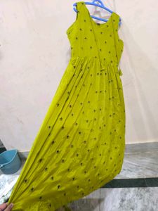 Green kamarbandh Anarkali