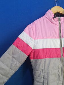 Aagain Co Pink &amp; Grey Puffer Jacket For Women | Bust 36 | Length 24