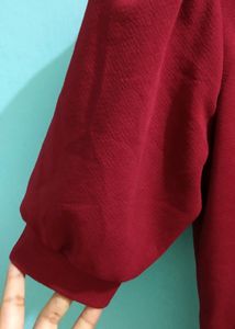 Maroon Ballon Sleeve Top