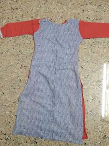 Red &amp; Blue Printed Kurta