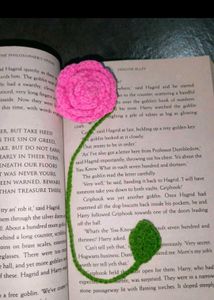 Handmade Crochet Rose Bookmark
