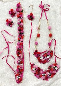 Pink &amp; red Floral Jwellery Set