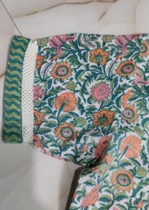 Biba Brand Kurta Churidar Set In Green Colour