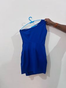 Blue One-Shoulder Dress