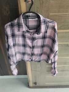 Pink Plaid Crop Top