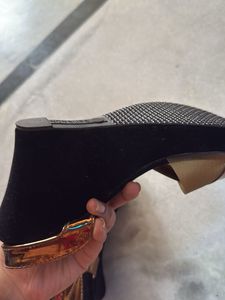 Metallic Ankle Strap Heels