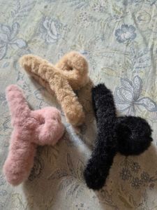 Fuzzy Hair Claw Clip Set