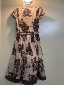 Classic Floral Brown Dress 80s Style