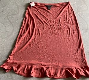 Banana Republic Coral Ruffle Hem Skirt - Size S
