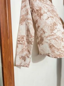 Marble Print Button-Up Shirt