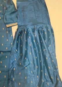 Blue Embroidered Saree