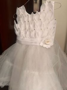 Elegant White Girls' Dress