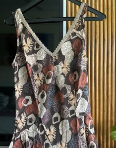 Brown Printed Dress - S:- 34-36
