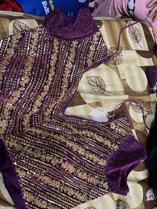 Sequin Embellished Purple Blouse