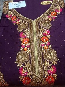 Purple Wedding Wear Suit Material