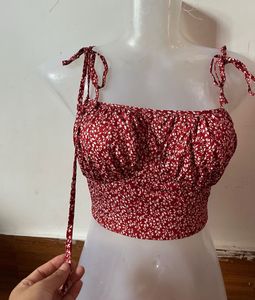 Cute Floral Tie Up Corset Top ❤️🌸