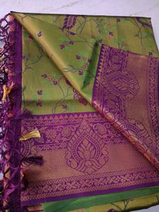 Bridal Kanjeevaram Saree With Maggam Work Blouse