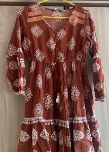 Boho Brown Print Dress