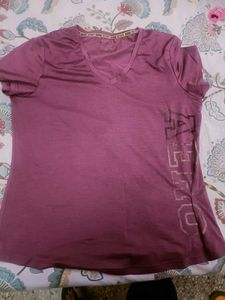 Smart Mauve Plain Top In t Shirt Style Xl Size