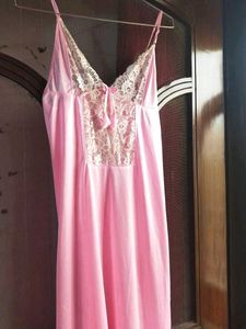 Vintage Pink Lace Trim Nightgown