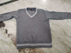 Gray V-Neck Sweater
