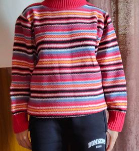 Striped Turtleneck Sweater