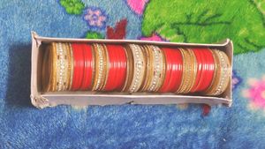 Red &amp; Gold Bridal Chura Set