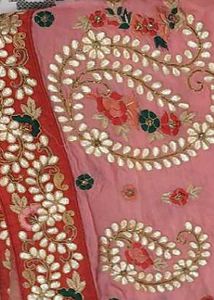 Peach Embroidered Saree