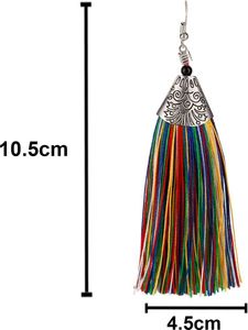 Multicolored Tasil Alloy Set Earrings