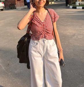 Branded Red Check Top.