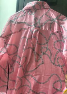 Pink Rope Print Button-Down