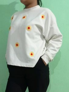 White Crop Sweater