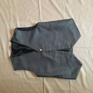 Gray Gingham Vest