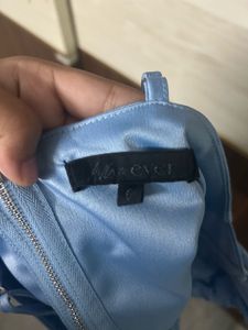 Light Blue Satin Corset Top