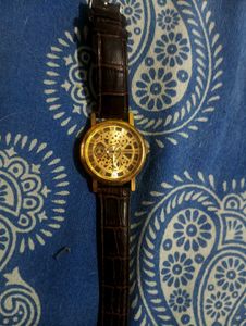 Stylish Gold Skeleton Watch