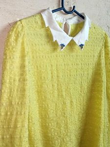 Trendy Ladies Lace Top Layered Yellow 💛
