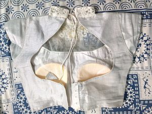 Pearl Work High Neck Blouse