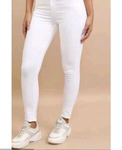 WOMEN SKINNY HIGH RISE WHITE JEANS(WAIST-26)