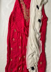 Pink Embroidered Kurta