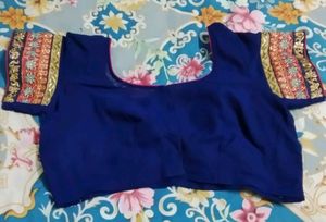 Elegant Blue Embroidered Saree