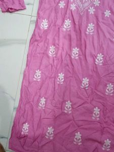 Pink Embroidered Kurti