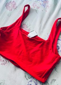 Red Cropped Tank Top