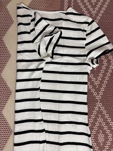 Korean Stripe Tshirt Dress Women - must Grab