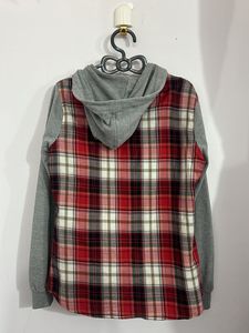 Hooded Plaid Flannel Shirt