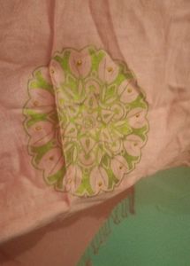 Peach Ethnic Dupatta with Detailing