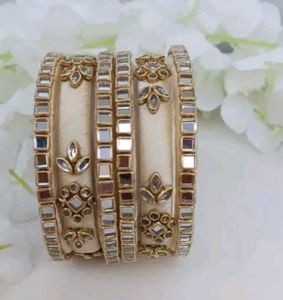 6 Bangles.. Kundan Silk Thread ...New