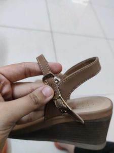 Light Brown Ankle Strap Wedge Sandals