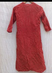 Red Printed Kurta
